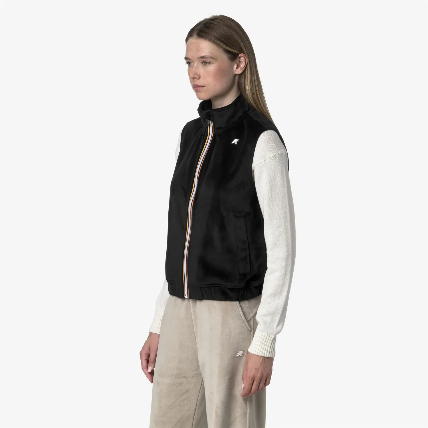 K-Way Vivielme Velour Polar vestă damă neagră fleece