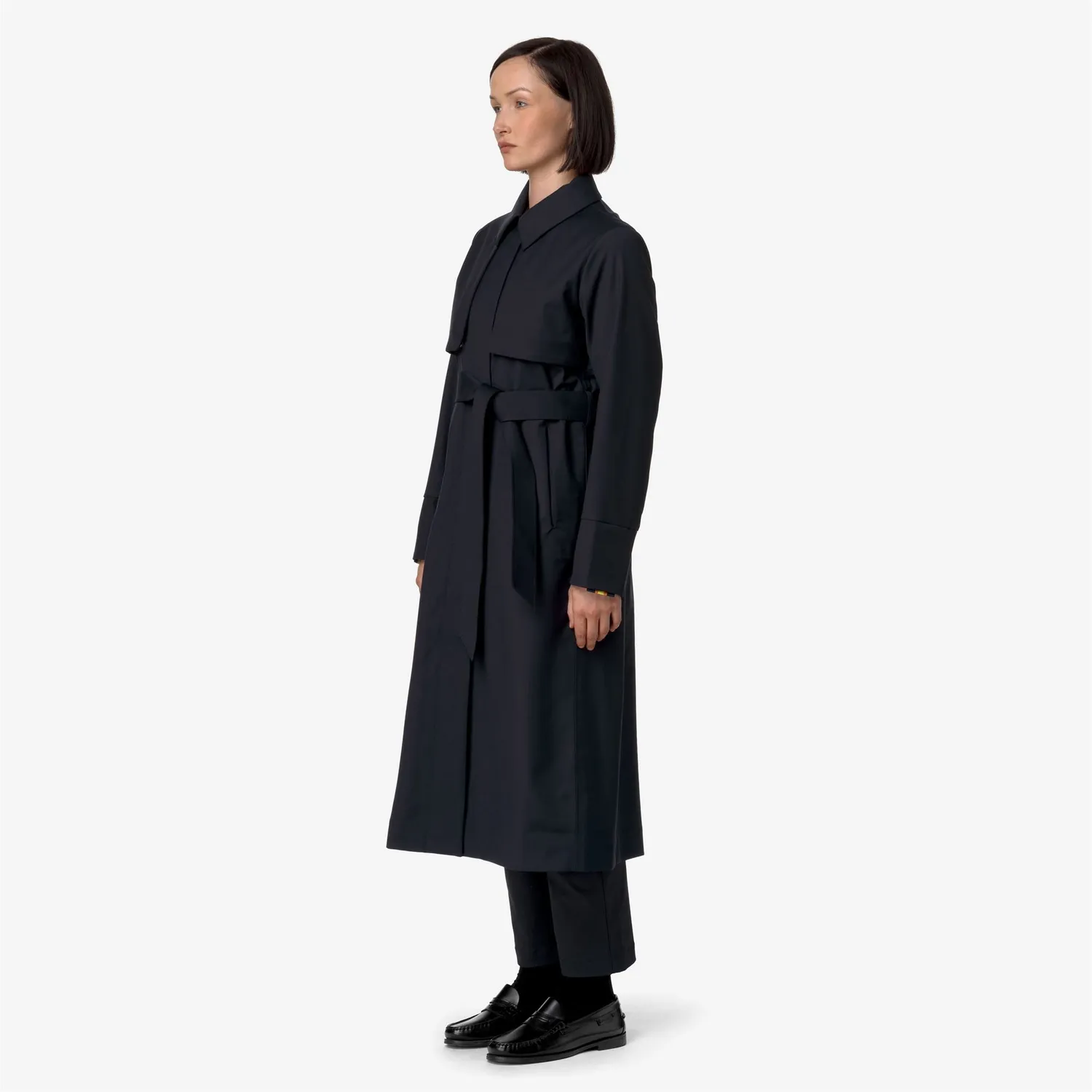 K-Way Jesel Tech Wool Blend palton dama albastru fleece impermeabil
