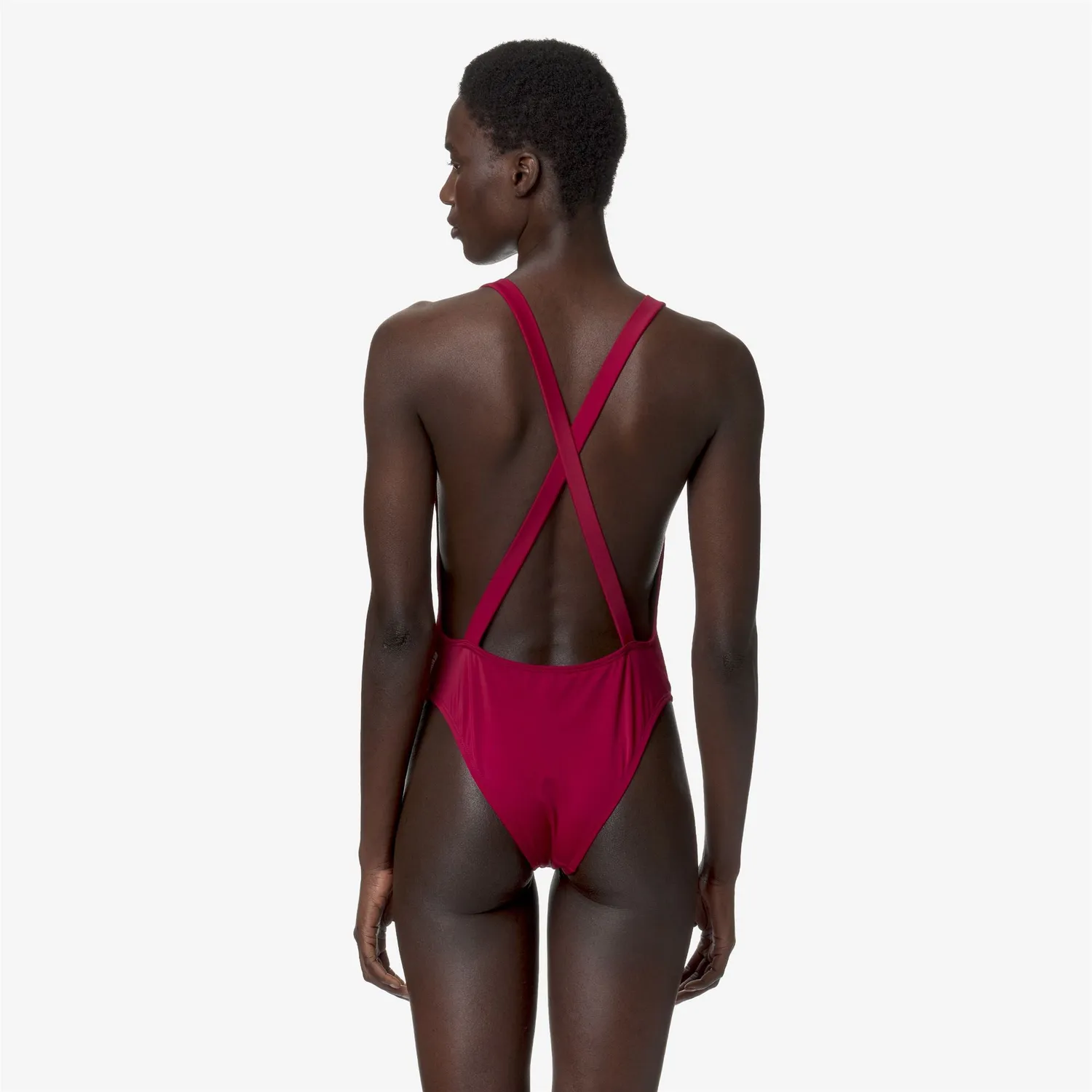 K-Way Bricy costum baie femei Red Persian intreg decupat