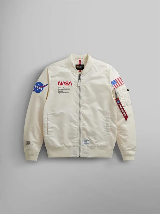 Alpha Industries NASA L-2B geaca bomber albastra usoara