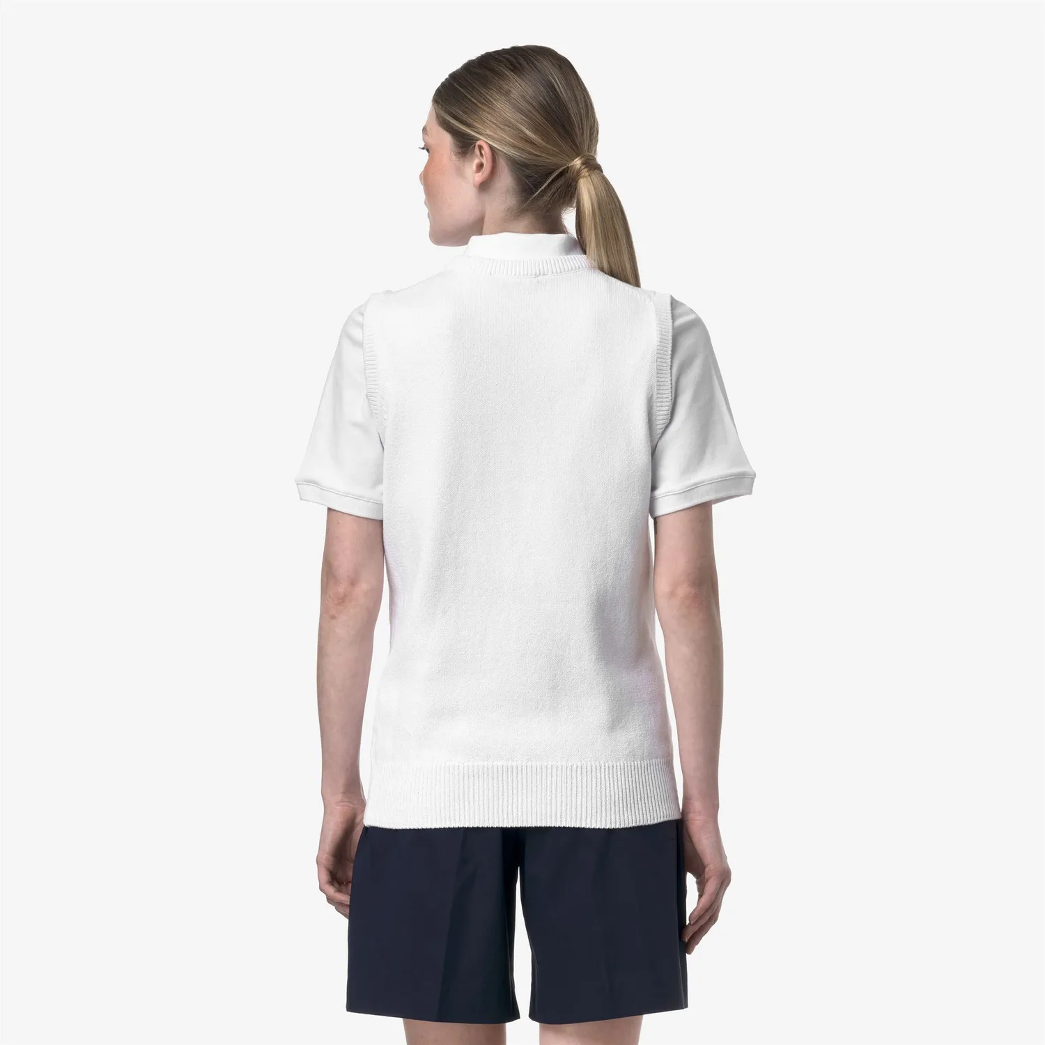 K-Way Jeano Mix Cotton Golf K6132HW vestă albă bumbac