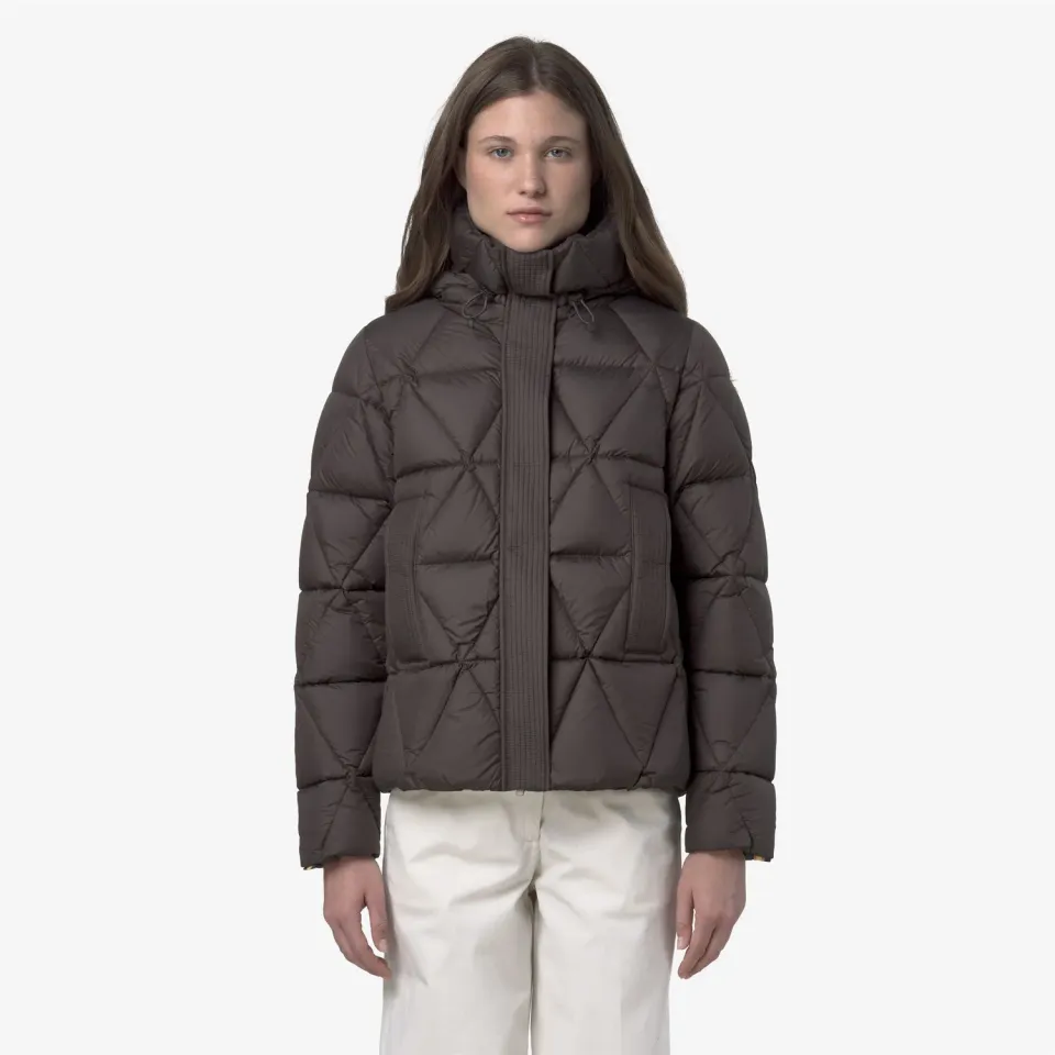 K-Way Lethille Thermo geaca puf dama negru masliniu scurta