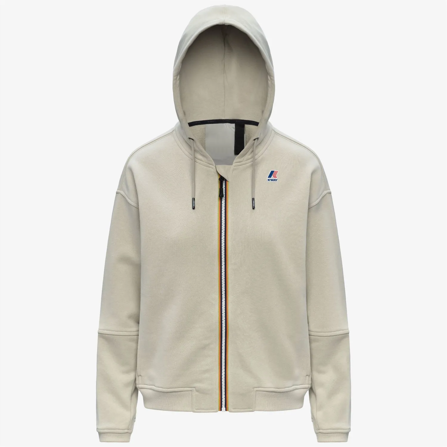 K-Way Lara Poly Cotton hanorac bej cu fermoar