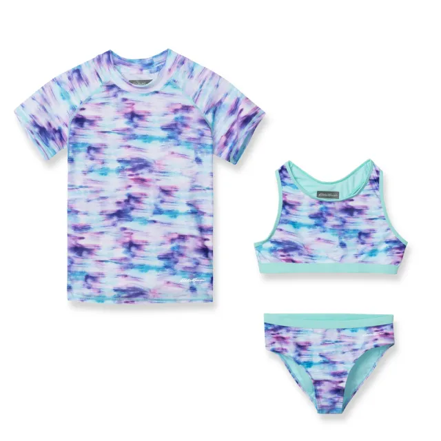 Eddie Bauer Sea Spray Ss costum baie Paradise Blue 3 piese