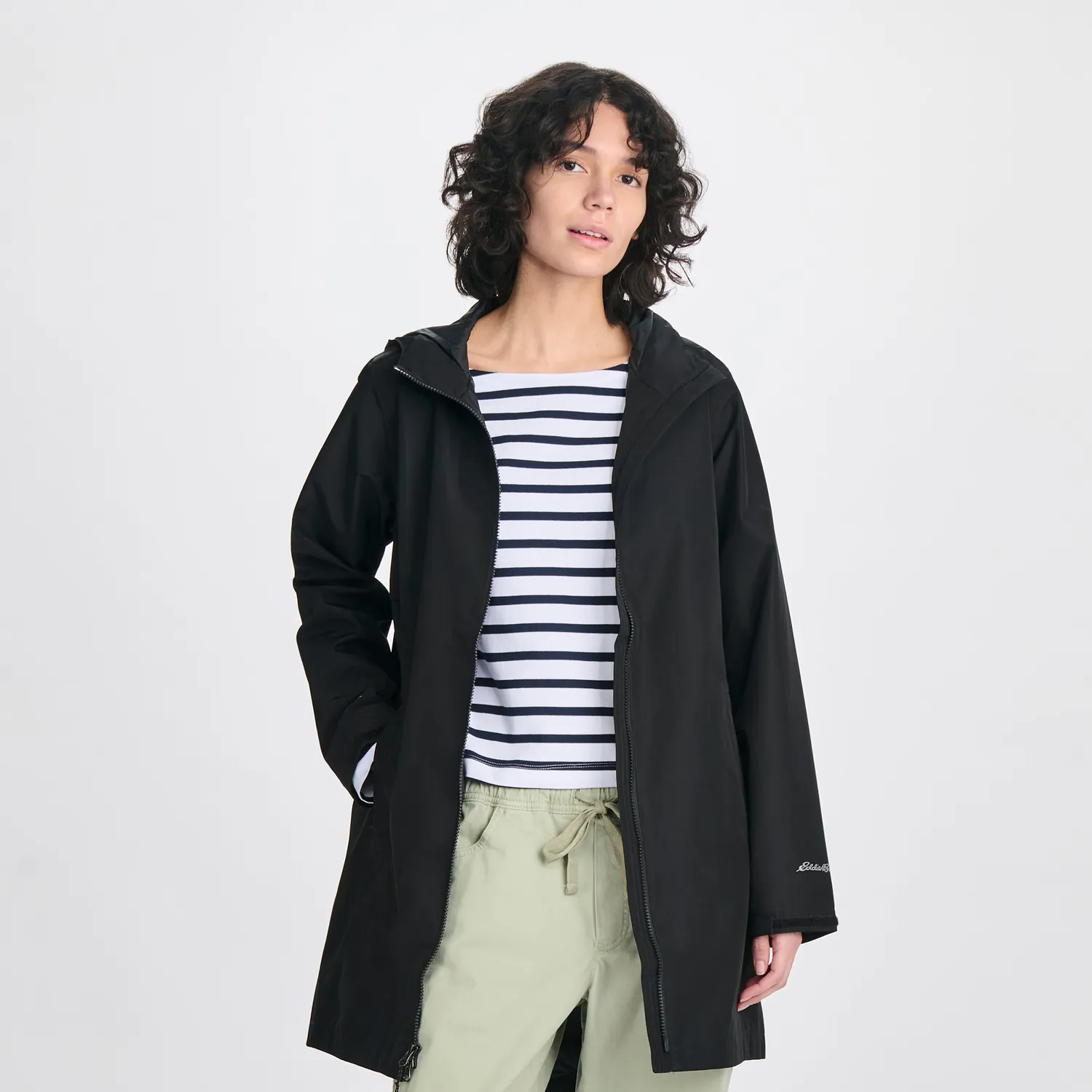 Eddie Bauer Rainy Pass trenci dama negru impermeabil