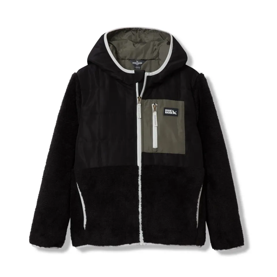 Eddie Bauer Mixed Media geaca fleece copii neagra calduroasa