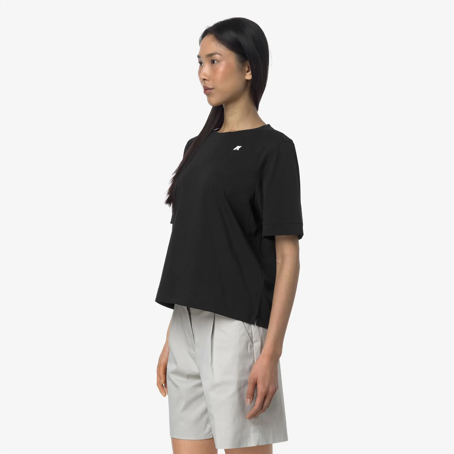 K-Way Selune Jersey tricou damă negru boxy din bumbac