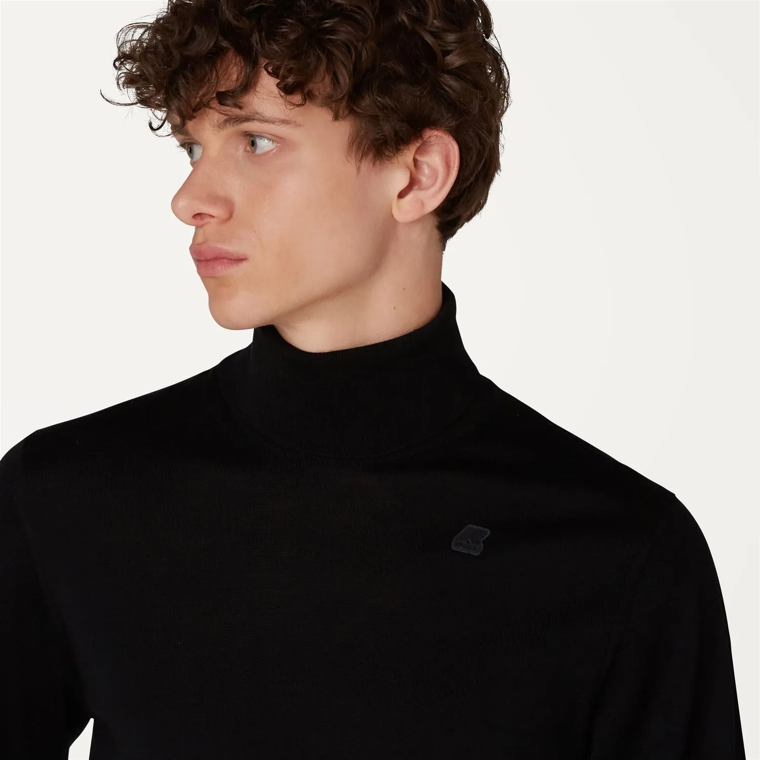 K-Way Henry Merino pulover barbati negru cu guler inalt