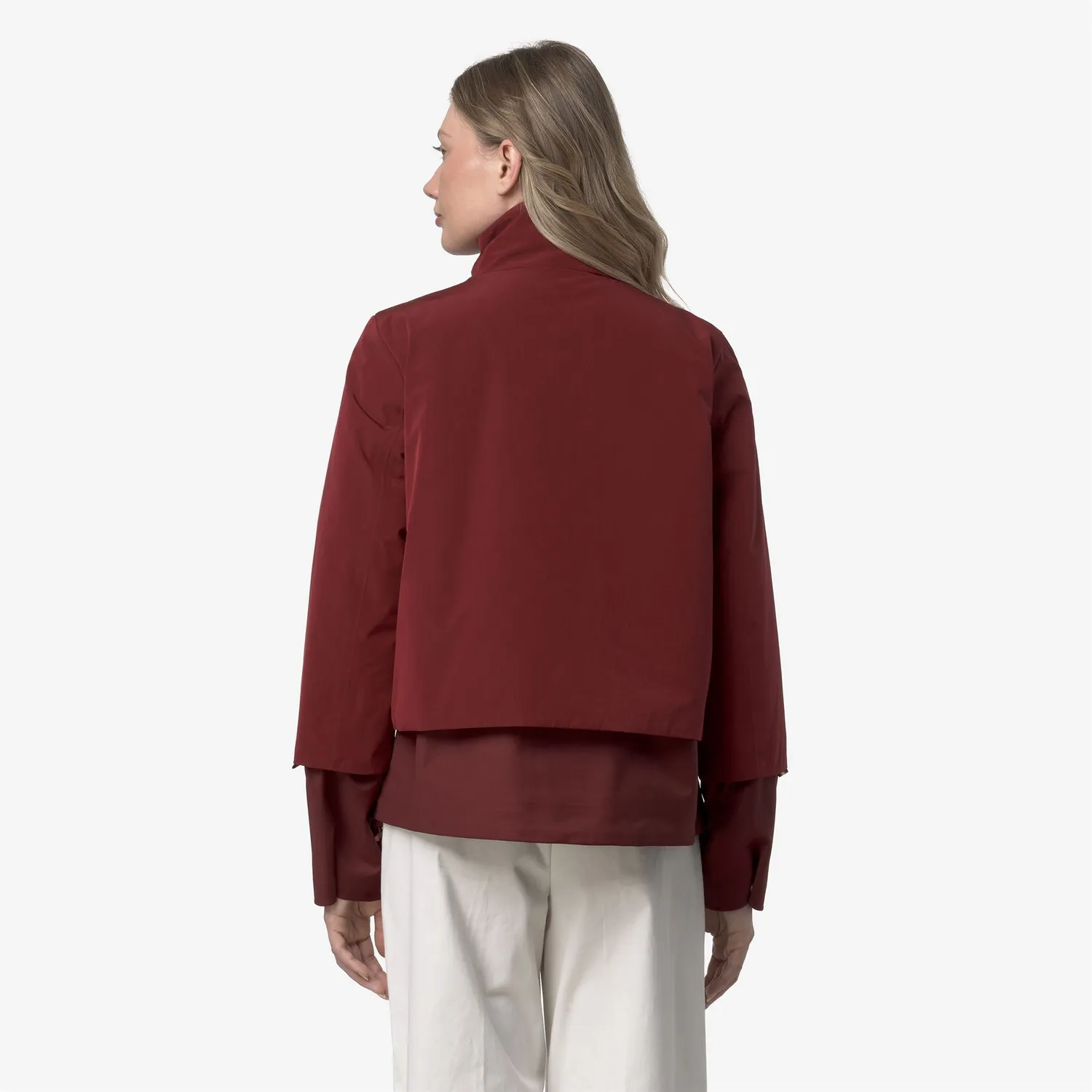 K-Way Isan Wool Nylon Mix geaca dama rosu calduroasa