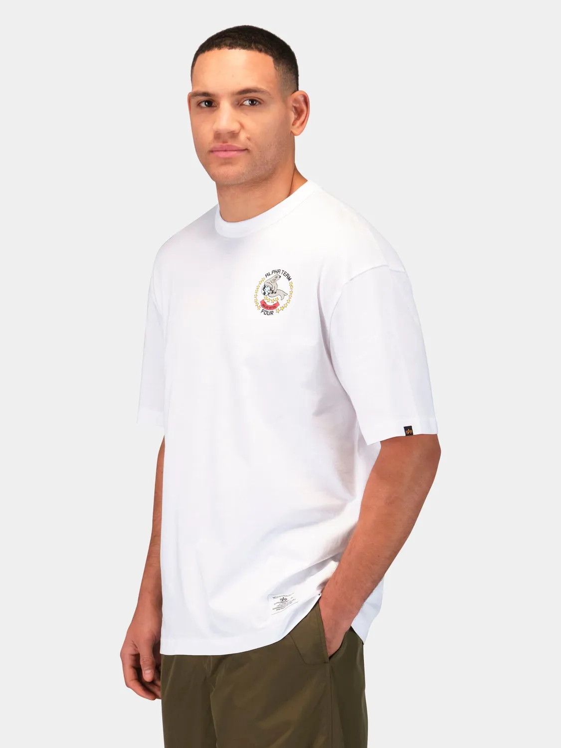 Alpha Industries Alpha Seal Relaxed Tee tricou alb bumbac