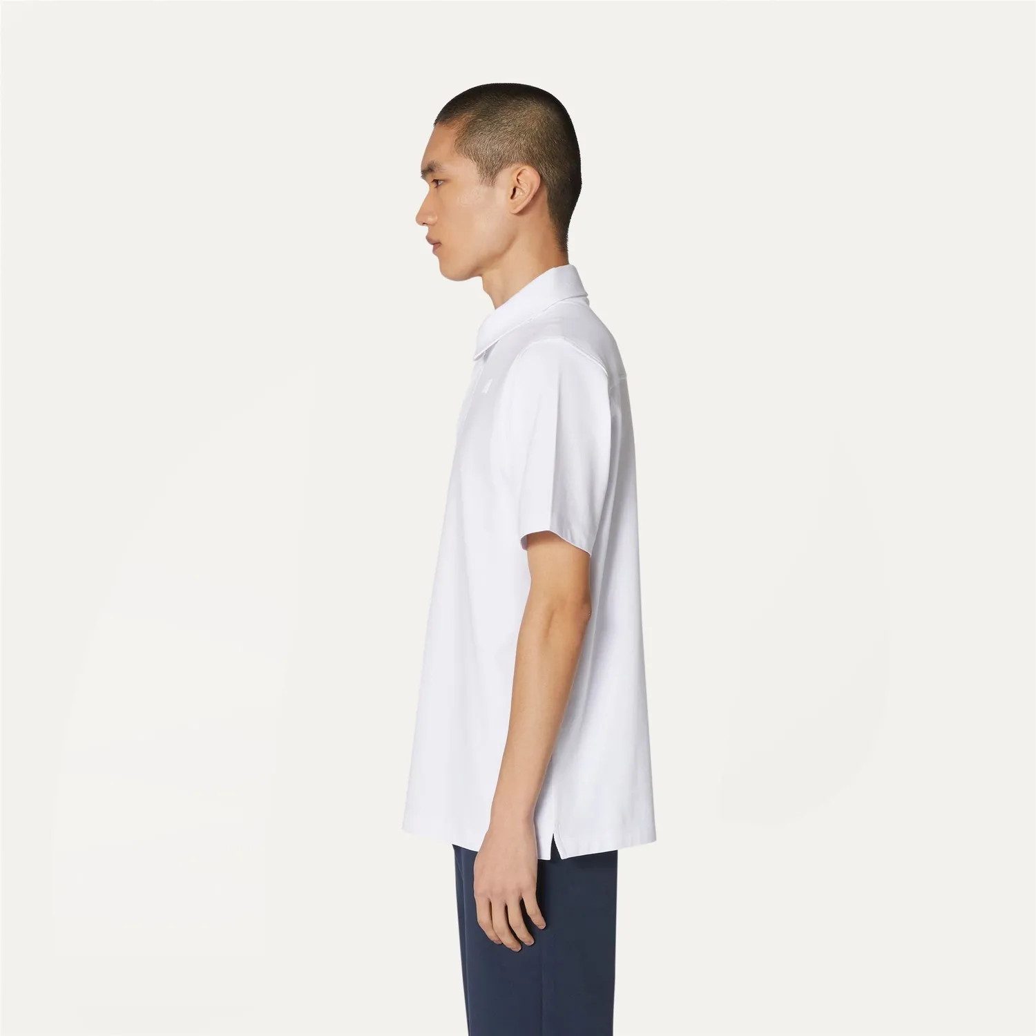 K-Way Vincelle tricou polo alb bumbac stretch