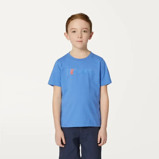 K-Way Odom Hand Lettering tricou băieți albastru