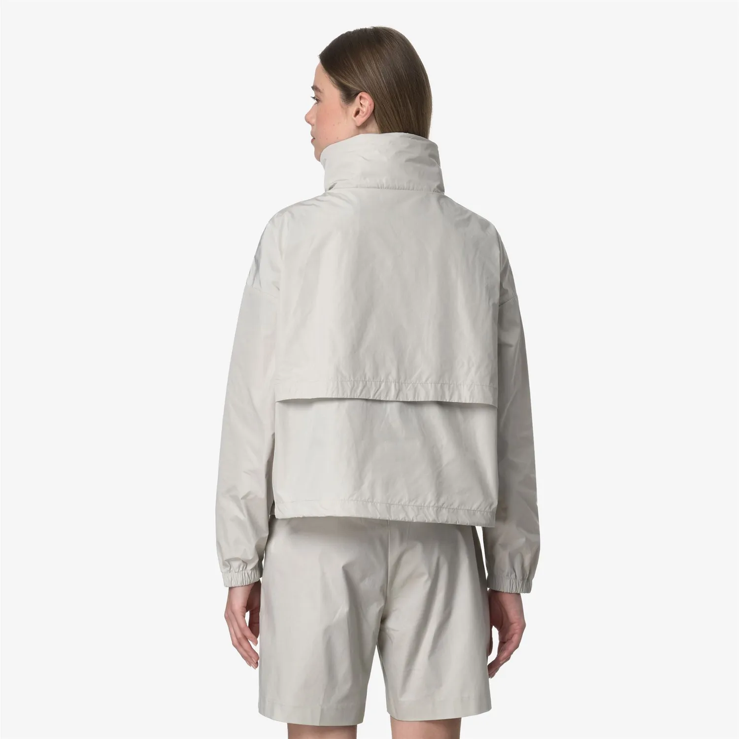 K-Way Aubette Memory Touch geaca dama bej scurta impermeabila