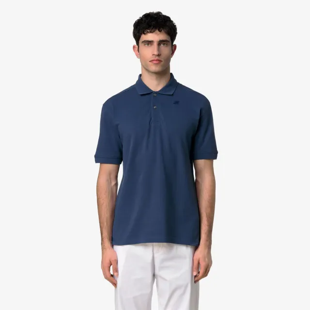 K-Way Simor polo barbati Blue Insignia bumbac elastic
