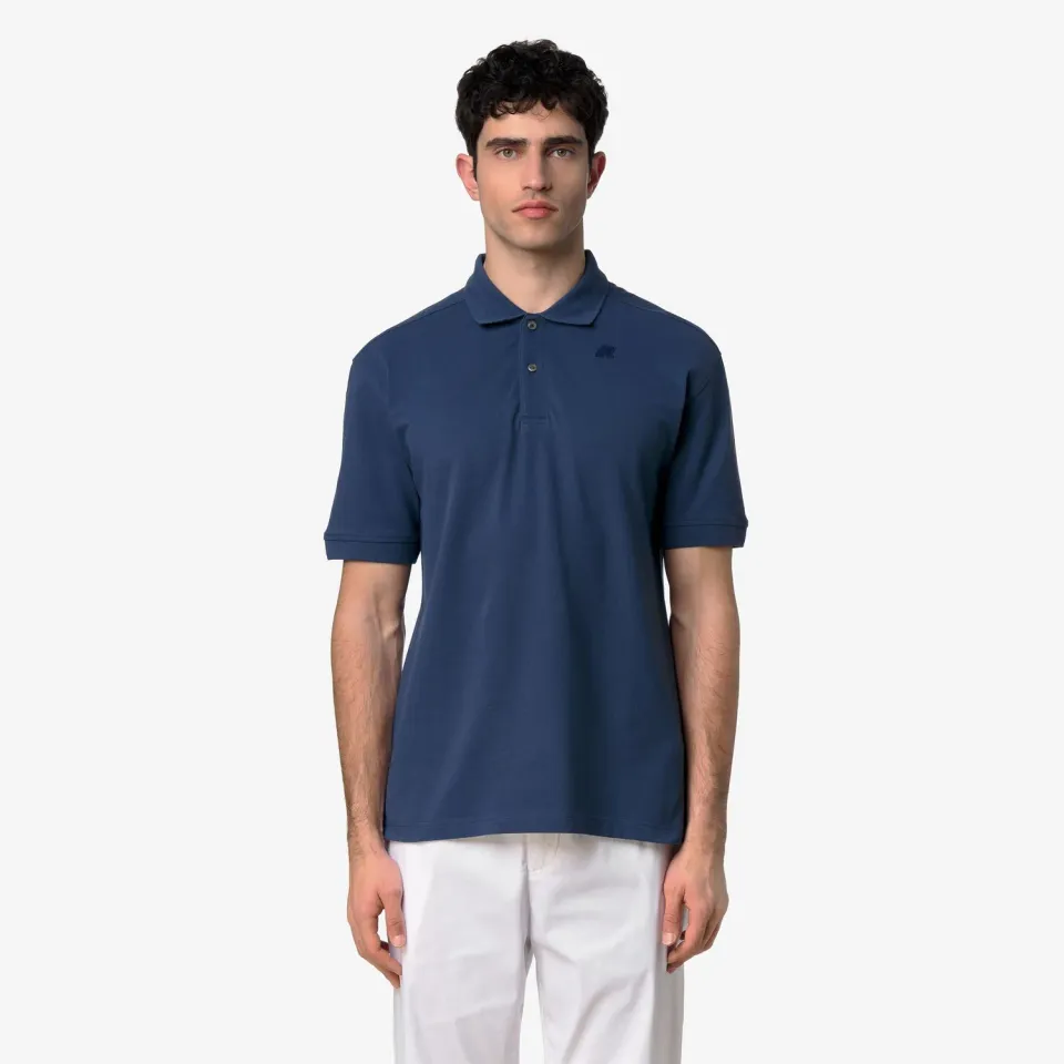 K-Way Simor polo barbati Blue Insignia bumbac elastic