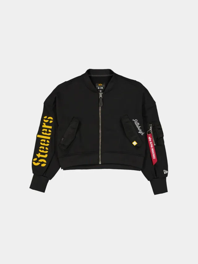 Alpha Industries L-2B bomber dama negru bumbac cropped