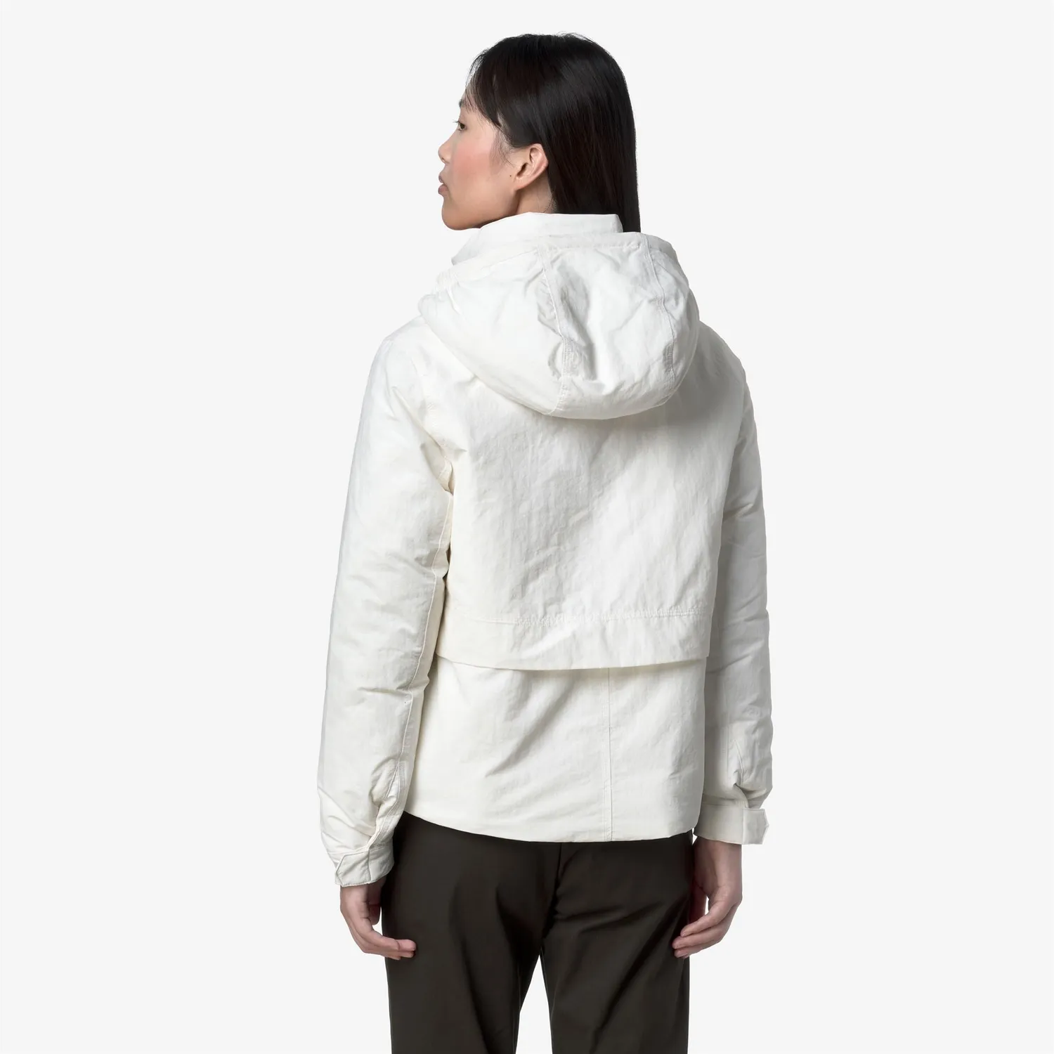 K-Way Kali Warm Cotton Nylon geacă damă albă scurtă