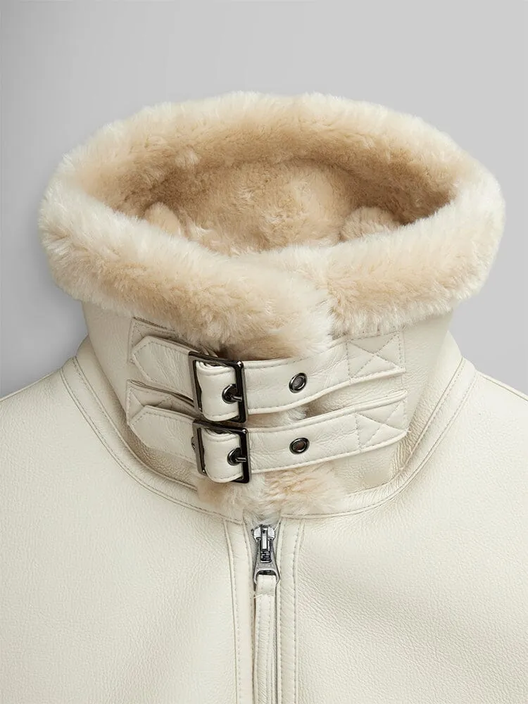 Alpha Industries RAF B3 Mod geaca dama limestone shearling