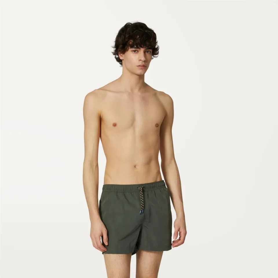 K-Way Hazel sort de baie verde-negricios cu snur