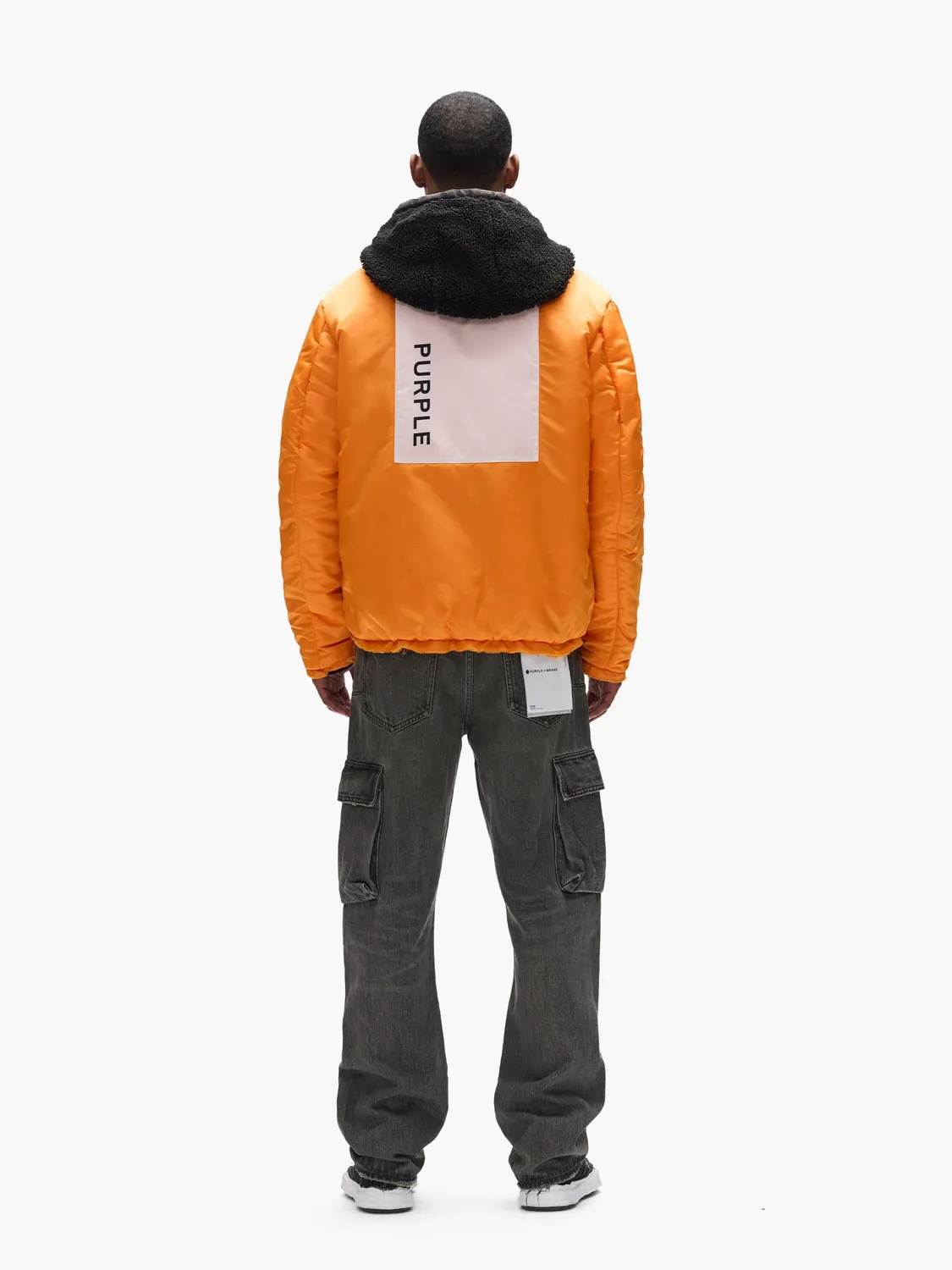 Purple x Alpha Hooded Bomber palton negru călduros