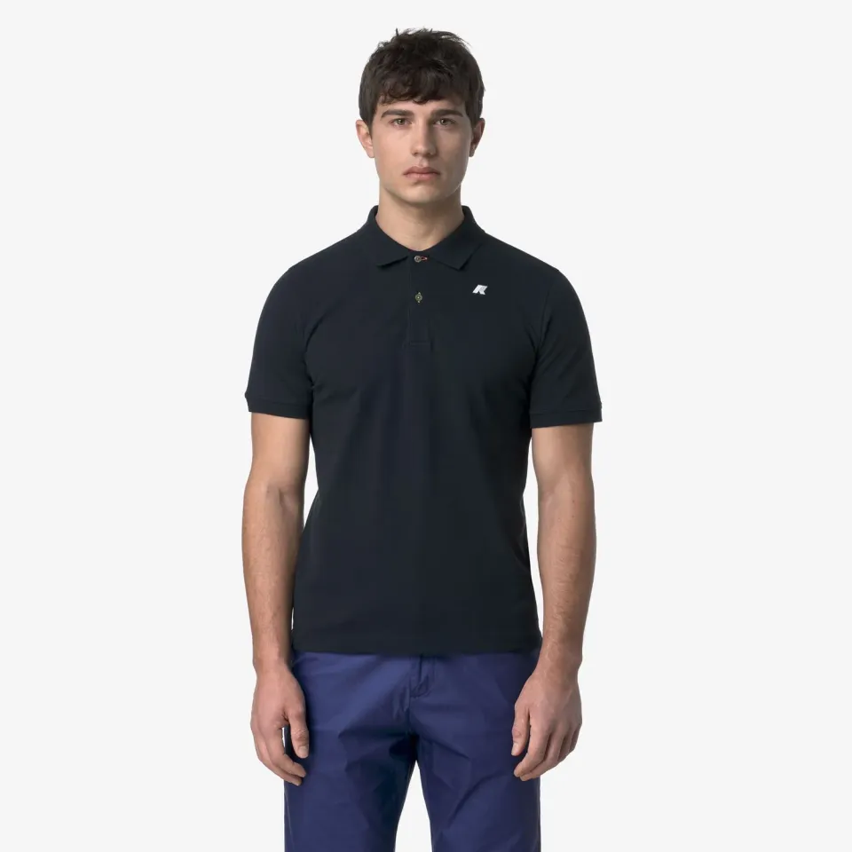 K-Way Vinnie Pique Slim polo barbati Blue Depth bumbac