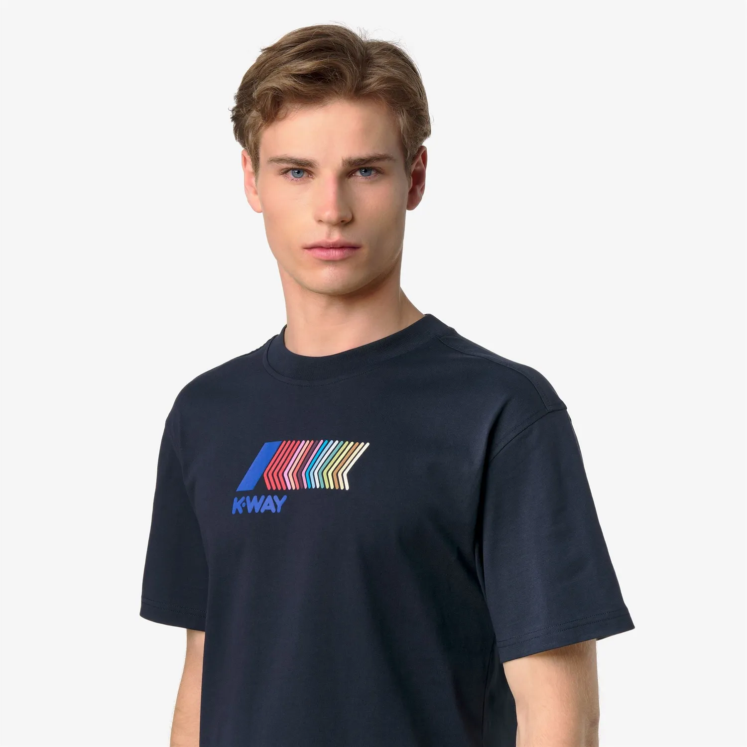 K-Way Solo Iconic Front tricou barbati albastru bumbac