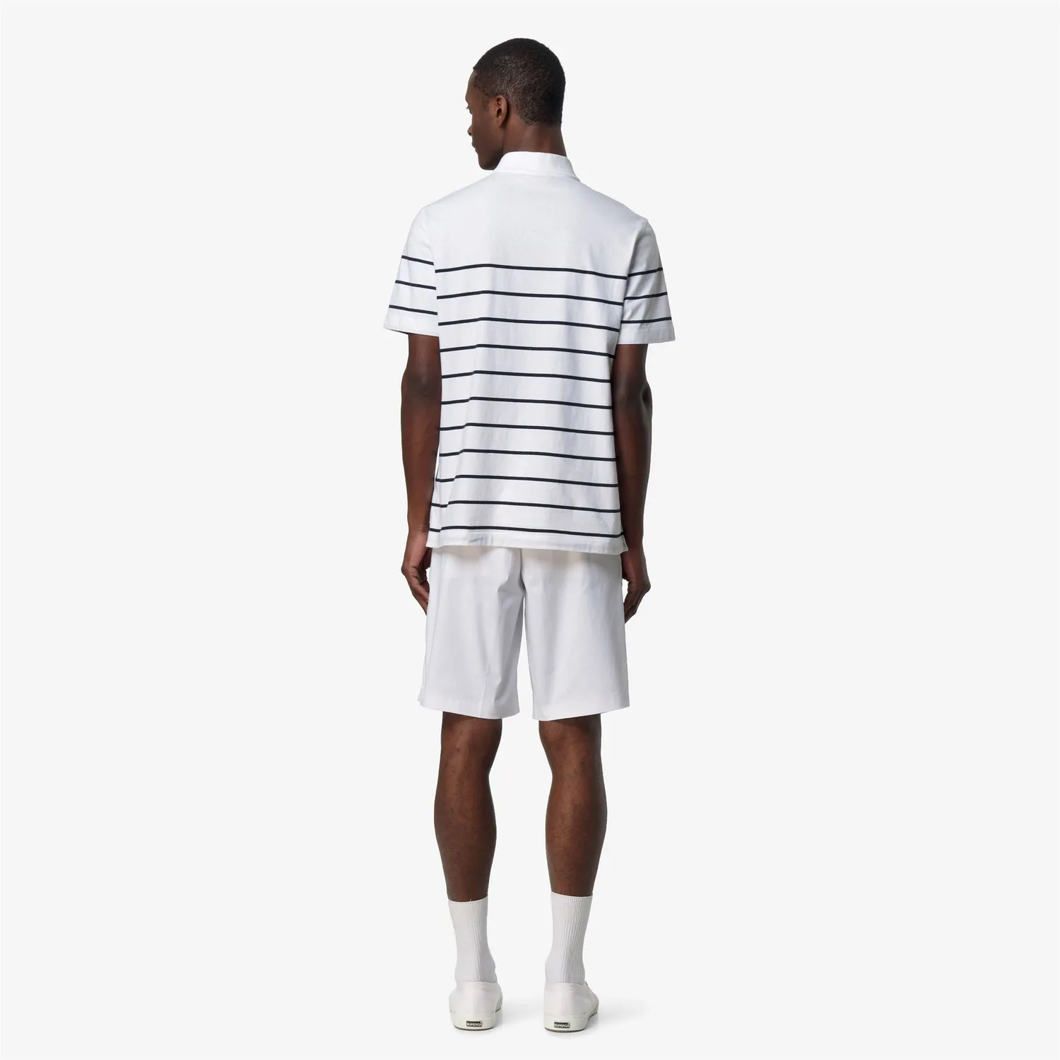K-Way Layo K4138TW polo alb-albastru dungi slim