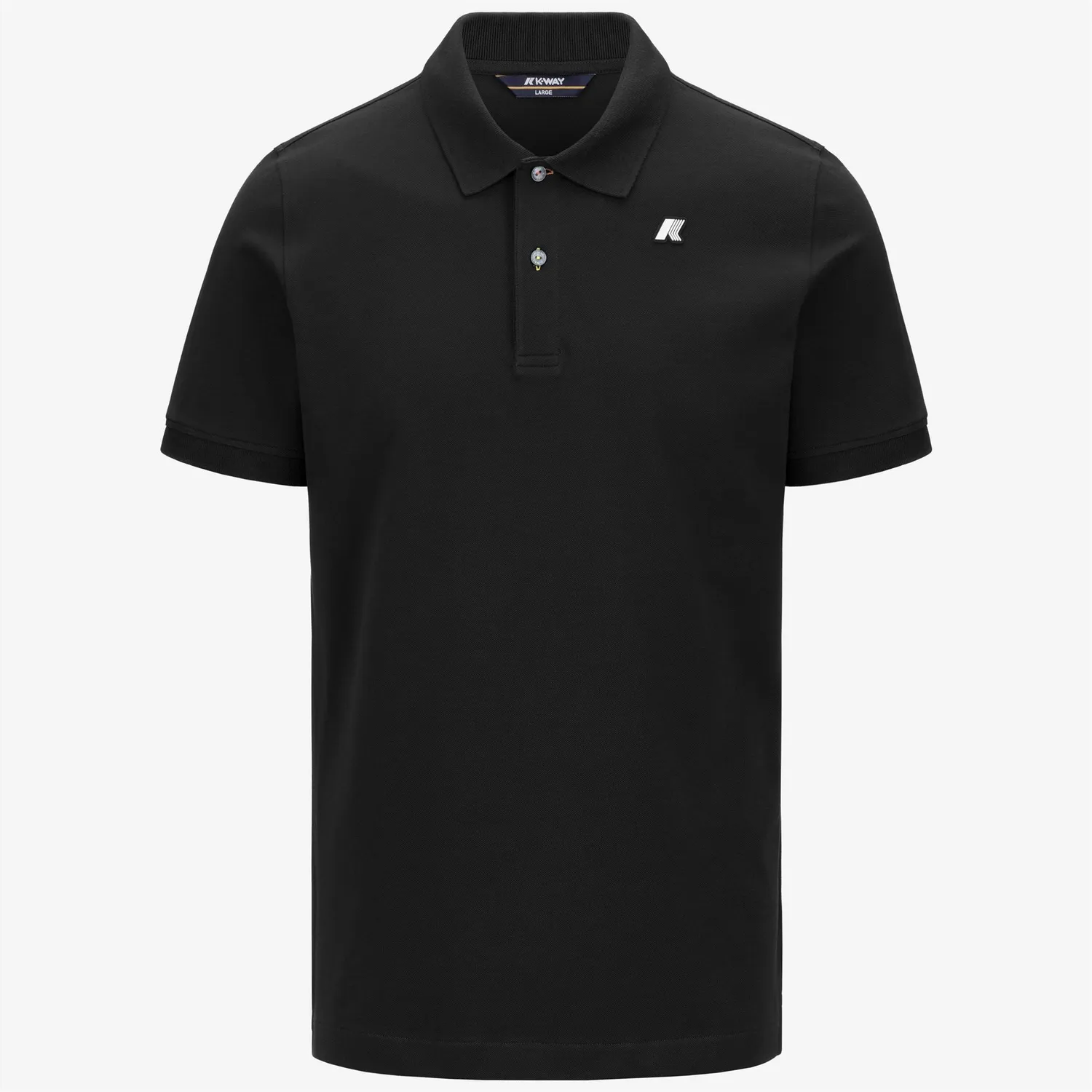 K-Way Vinnie Pique Slim polo barbati negru slim bumbac