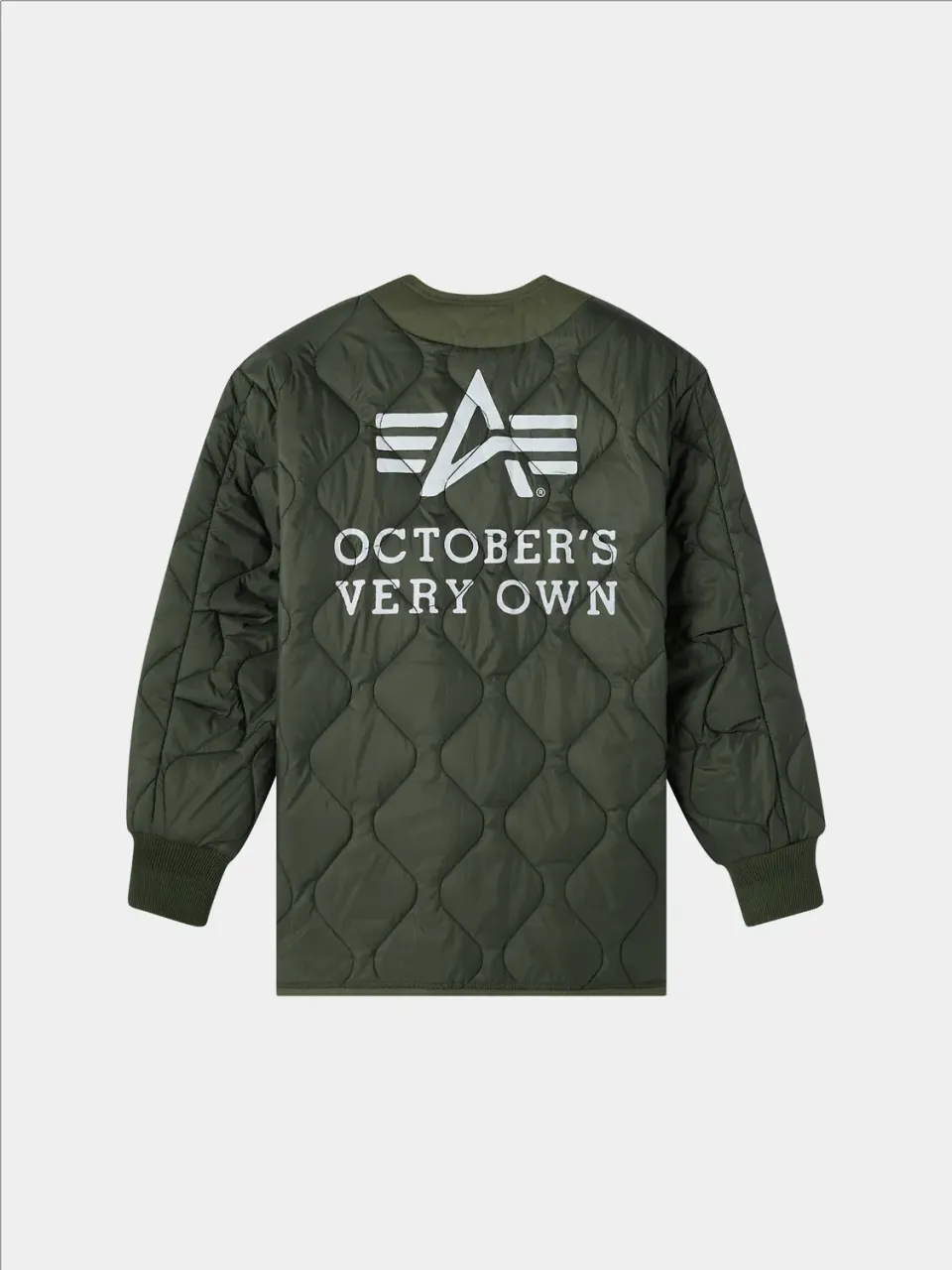 OVO x Alpha Industries ALS/92 geaca matlasata verde relaxata