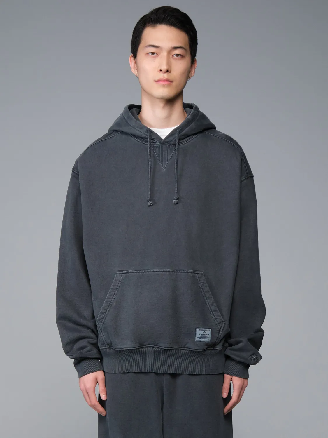 Alpha Industries Essential hanorac negru battlewash bumbac