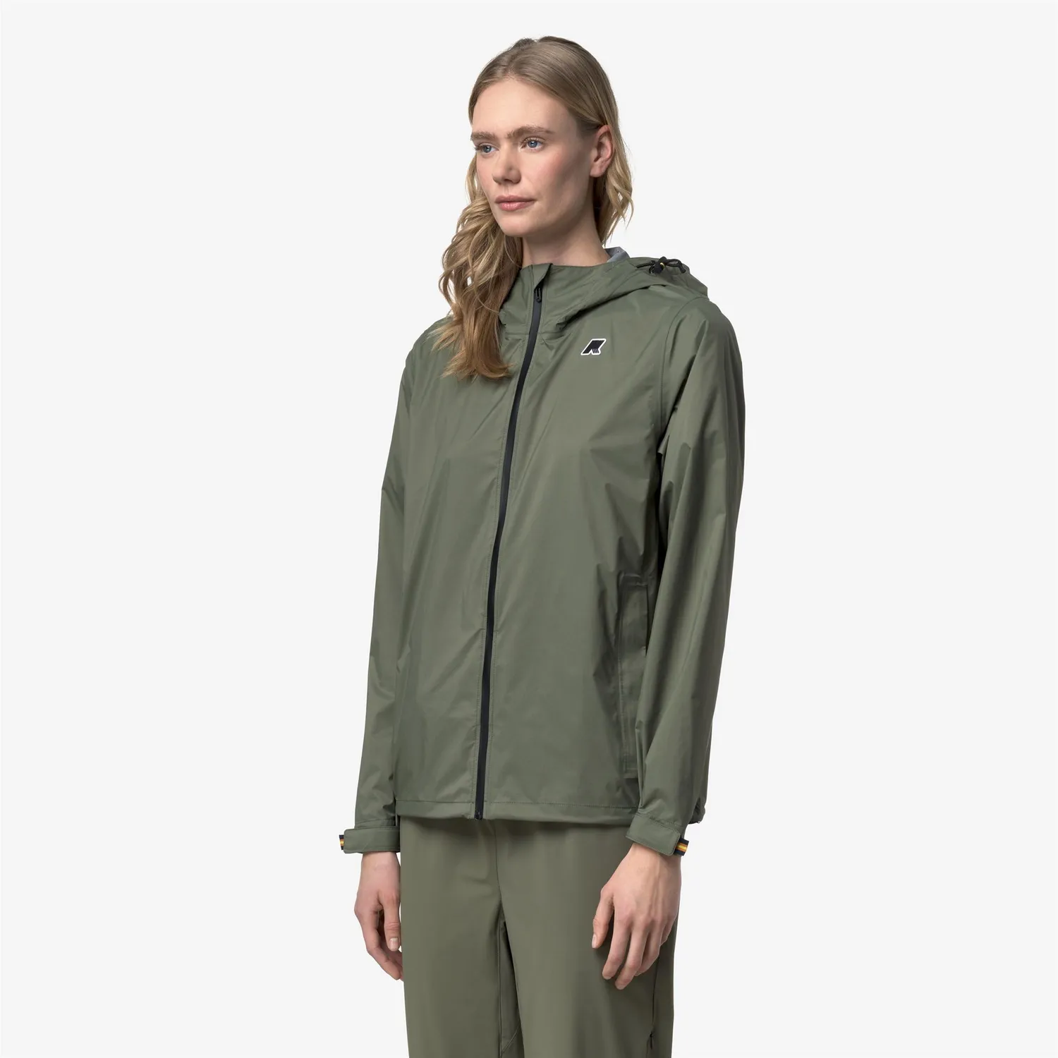 K-Way Charmain Travel palton unisex verde impermeabil