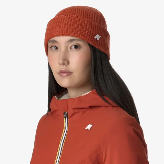 K-Way Brice caciula unisex rosu din lana groasa