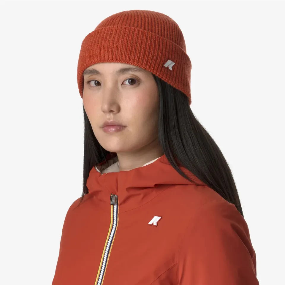 K-Way Brice caciula unisex rosu din lana groasa