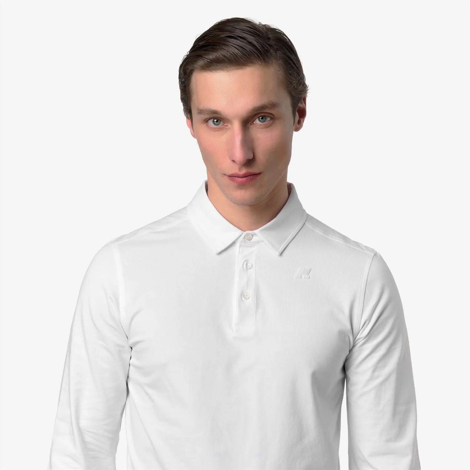 K-Way Tibor Lt Stretch Jersey Slim polo bărbat alb