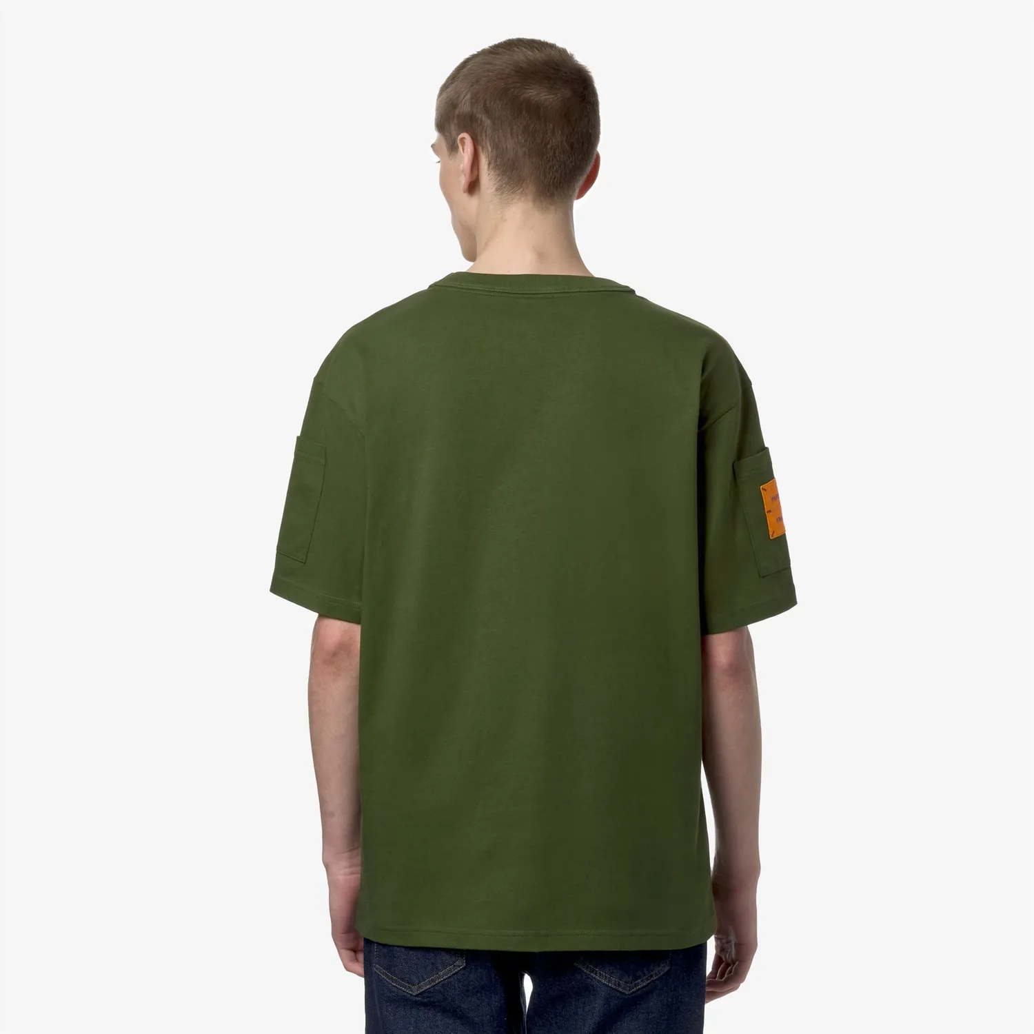 K-Way Fantome Sleeve Pocket tricou verde XS bumbac gros