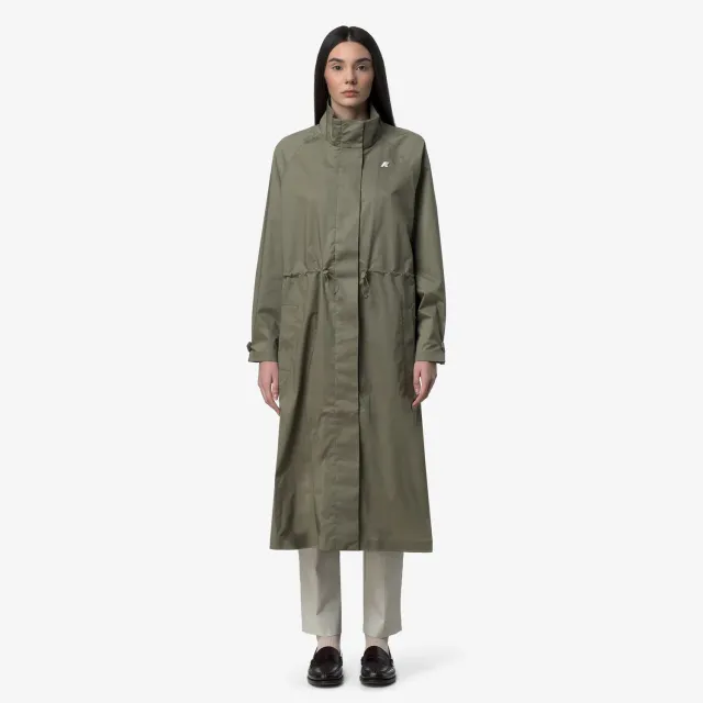K-Way Barbrein Cotton 3Layers palton lung dama verde lichen