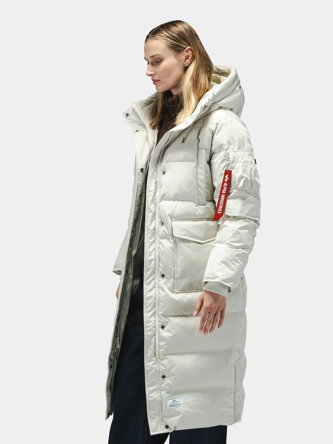 Alpha Industries Sierra Long Puffer parka dama neagra puf