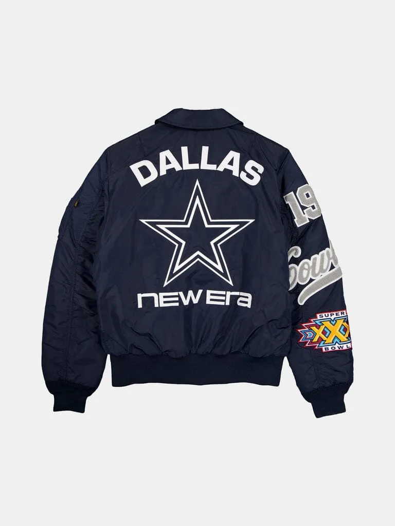 Alpha Industries Dallas Cowboys MA-1 Collared geaca bomber navy nailon