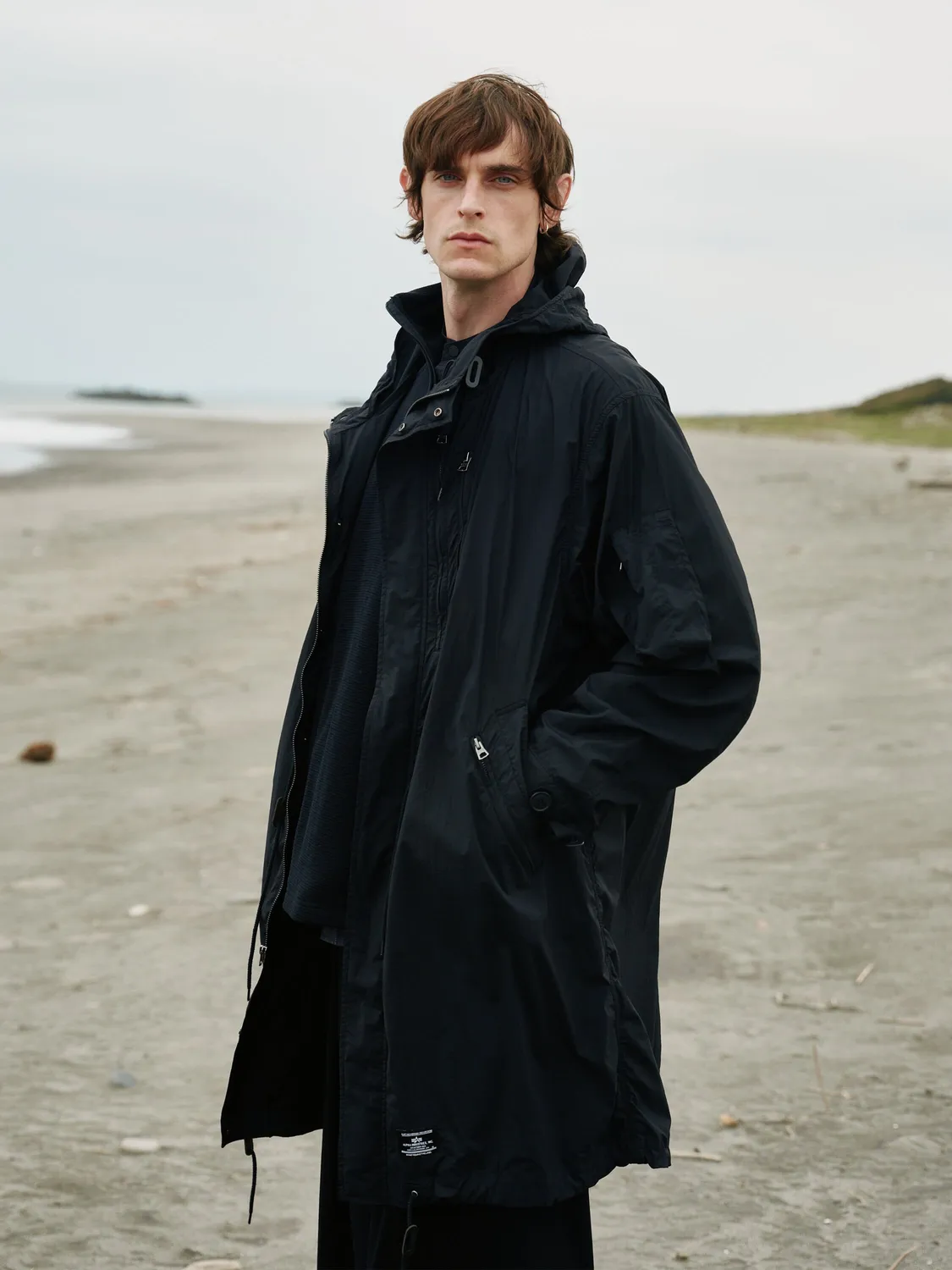 Alpha Industries White Mountaineering M-59 parka negru rezistent apa