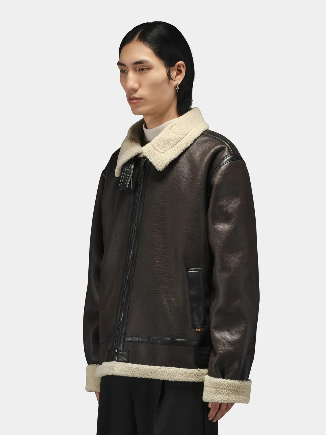 Alpha Industries Mouton B-3 geacă aviator neagră groasă