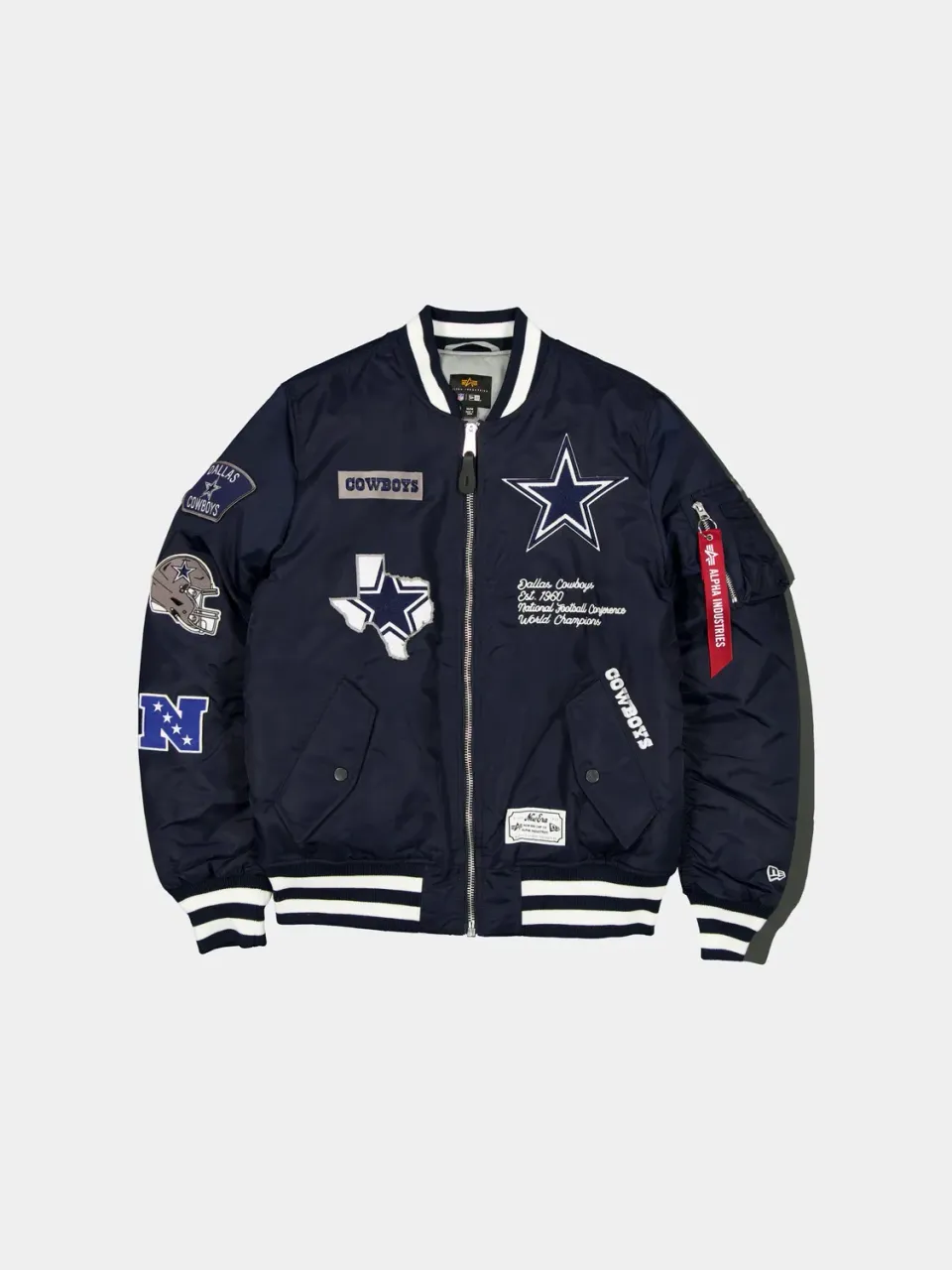 Alpha Industries MA-1 Dallas Cowboys geacă bomber bleumarin