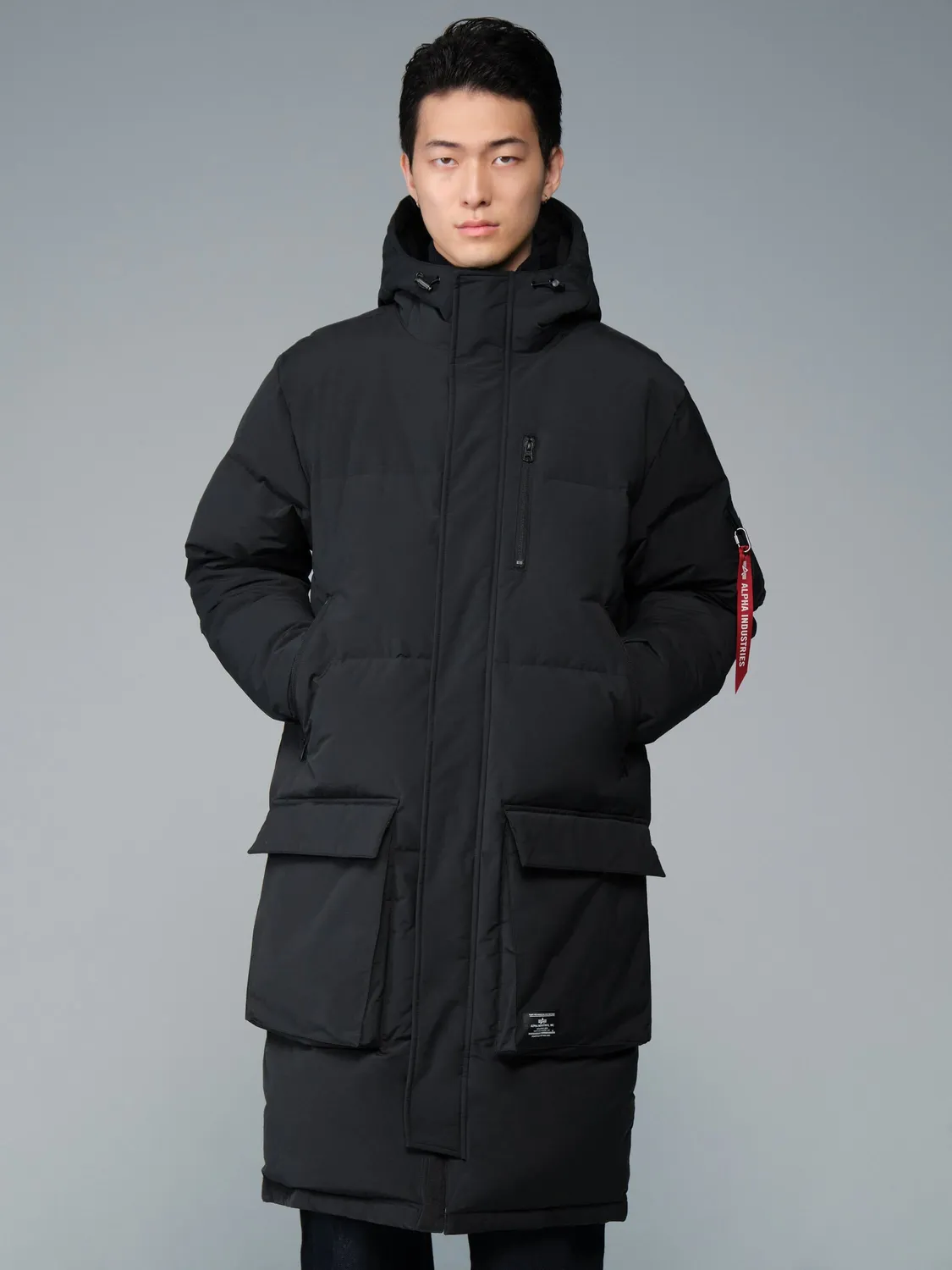 Alpha Industries Carson palton puffer lung negru puf