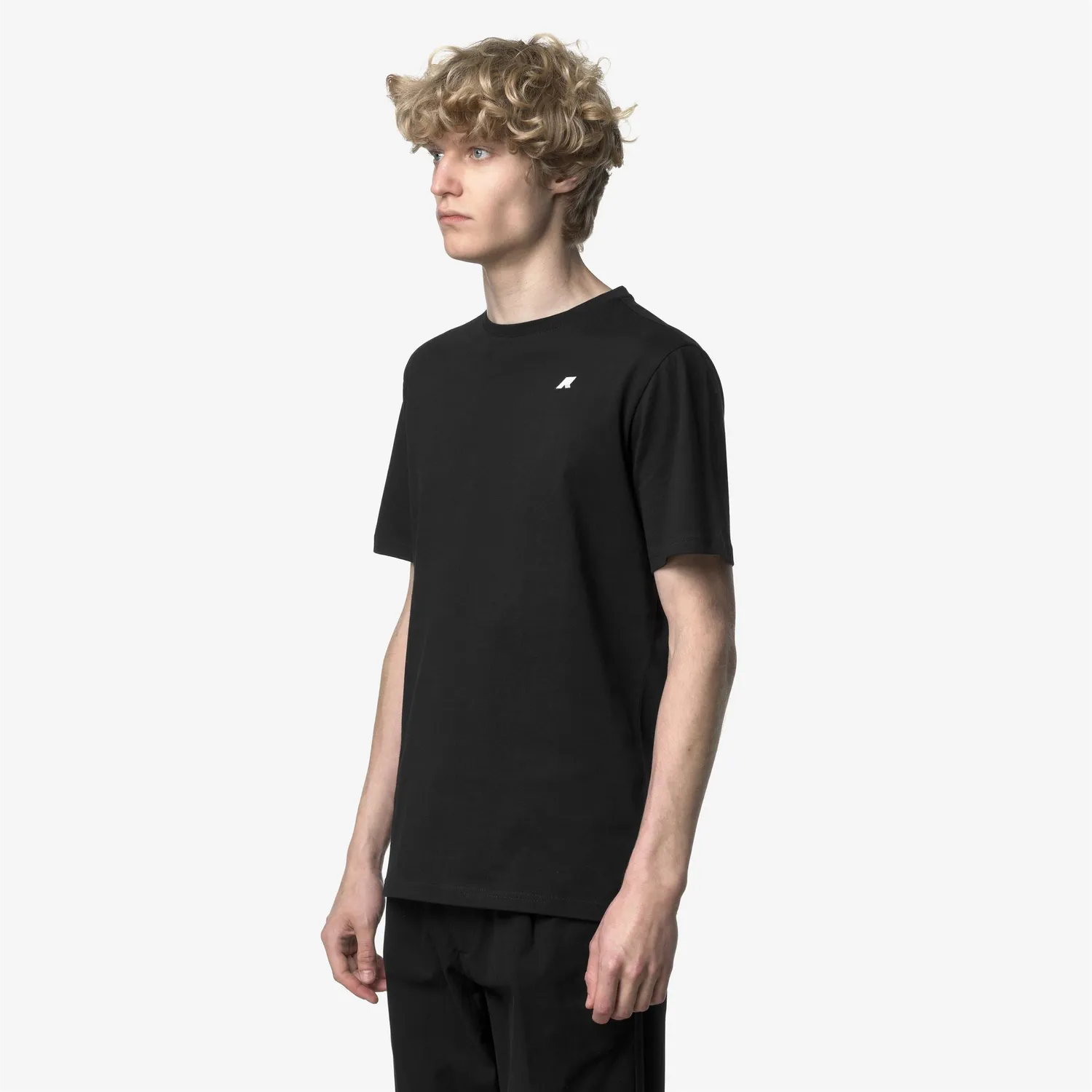 K-Way Odom Jersey tricou negru slim din bumbac