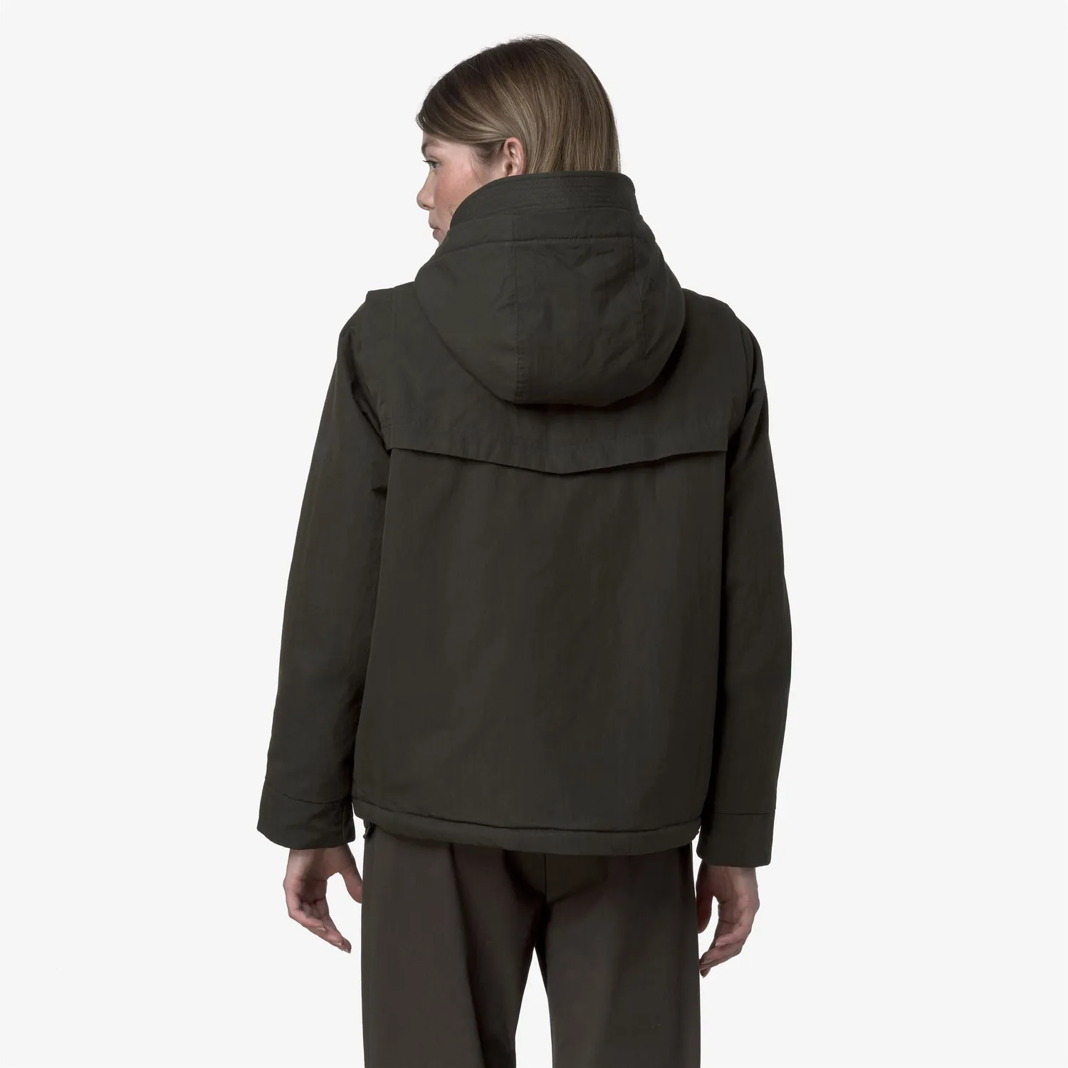 K-Way Ideler Cotton Feel parka dama verde scurta