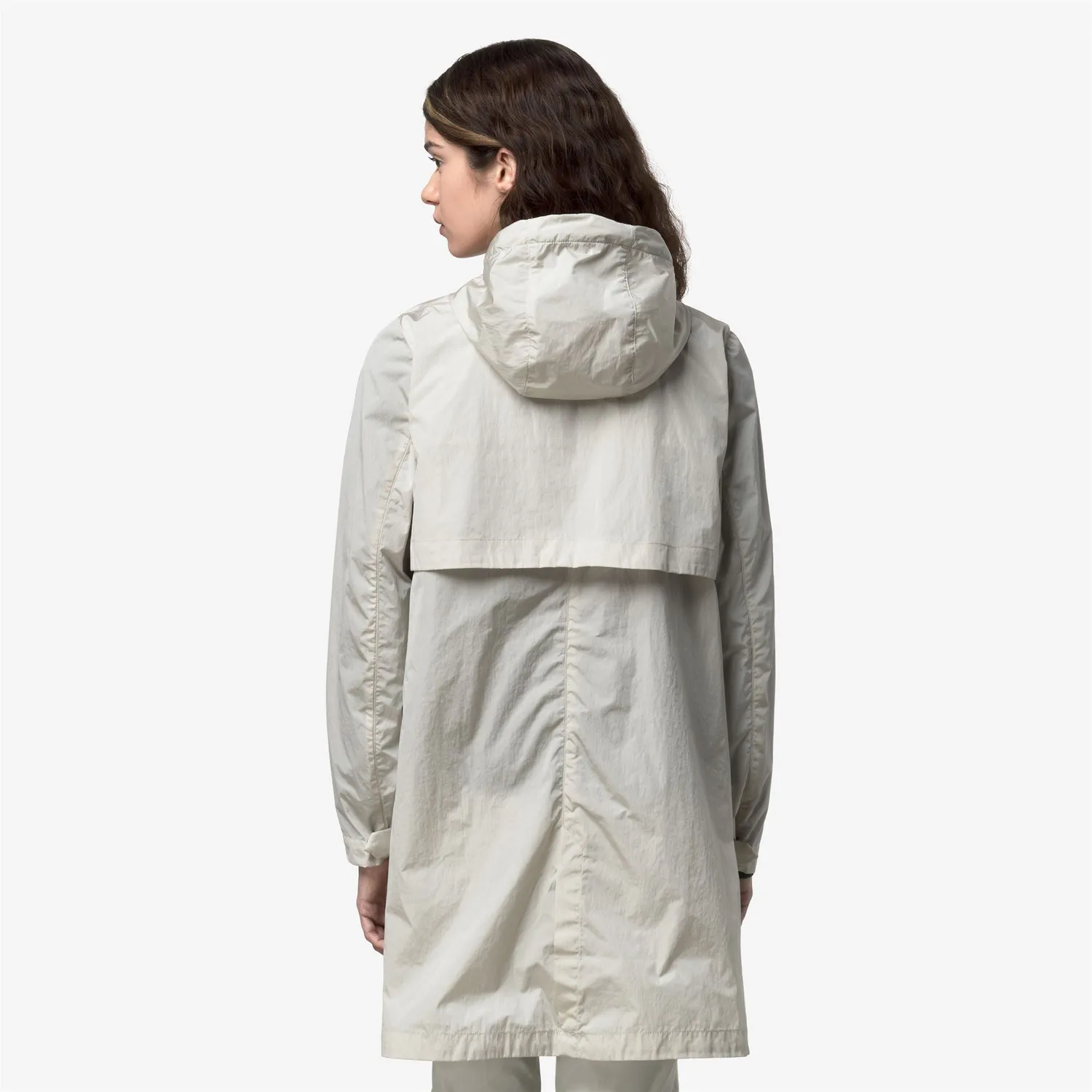 K-Way Sophilene Satin geaca dama bej lucioasa