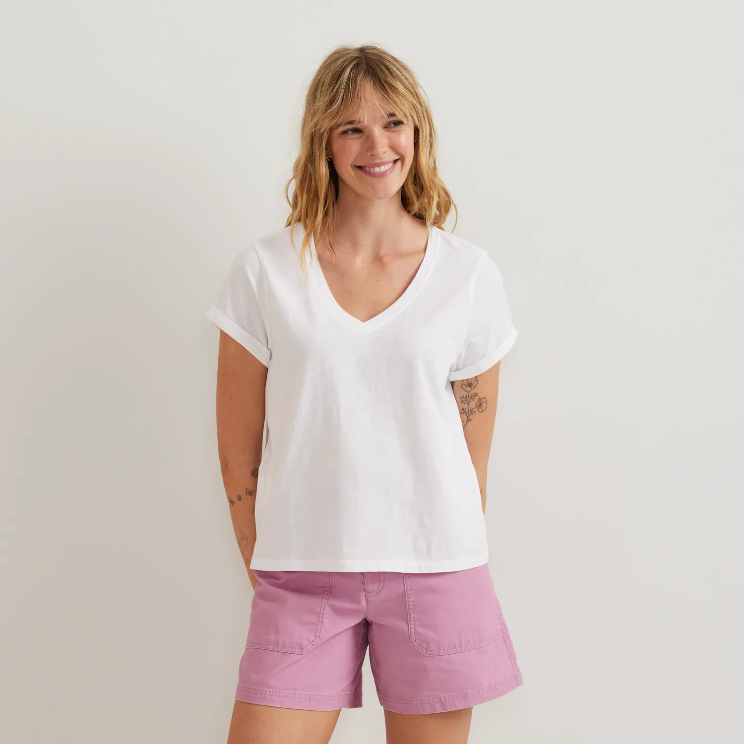 Eddie Bauer Sunwashed tricou dama decolteu V usor
