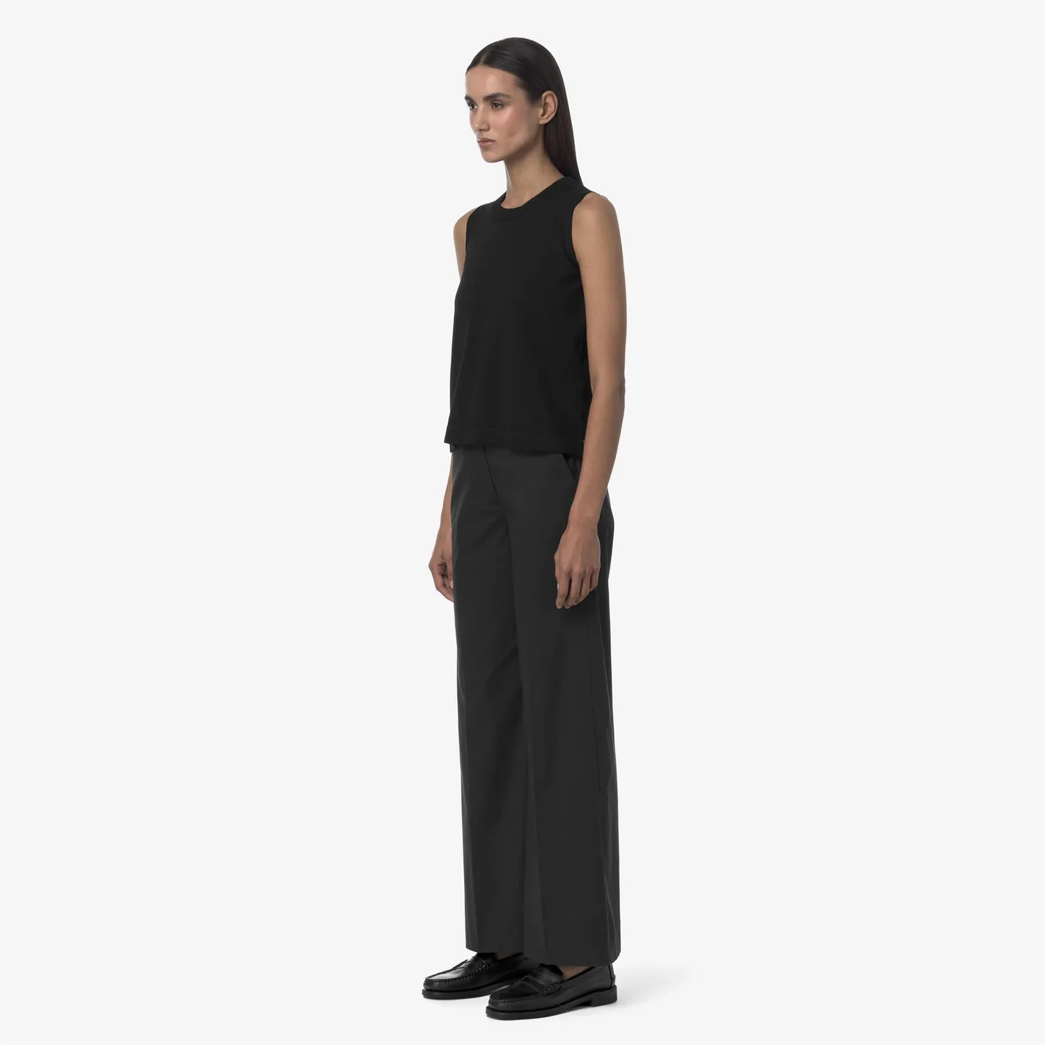 K-Way Tya Twill Tech pantaloni chino dama negri stretch