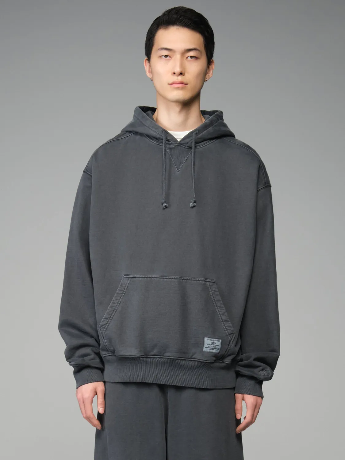 Alpha Industries Essential hanorac negru battlewash bumbac