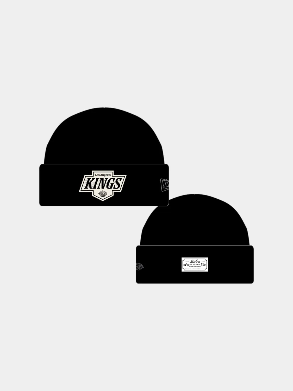 Alpha Industries Los Angeles Kings Short Cuff caciula beanie negru OS merinos