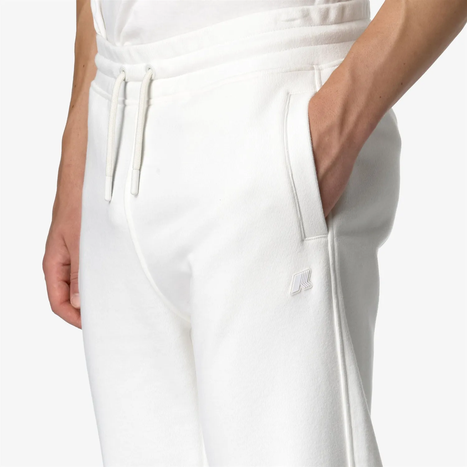 K-Way Mickyel Heavy Fleece pantaloni sport albi caldurosi